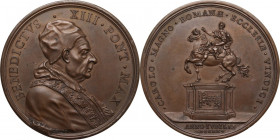 Benedetto XIII (1724-1730) Pietro Francesco Orsini. Medaglia straordinaria 1725 a ricordo dell'inaugurazione del monumento di Carlo Magno. D/ BENEDICT...