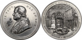 Pio IX (1846-1878), Giovanni Mastai Ferretti. Medaglia di massimo modulo, A. XXIX, Confessione in S. Maria Maggiore. D/ PIVS IX PONT MAX AN XXIX. Bust...