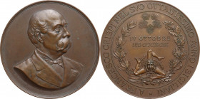 Francesco Crispi (1818-1901). Medaglia 1899 per i suoi 80 anni. 150° Johnson 45. AE. 66.00 mm. Opus: A. Farnesi. SPL.
