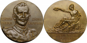 Vittorio Emanuele III (1900-1943). Medaglia per la fiera campionaria di Roma. AE. 55.00 mm. Bel BB+.