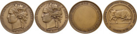 Ministero dell'Agricoltura e delle Foreste. Coppia di medaglie premio, epoca fascista. AE. 41.00 mm. Opus: P. Morbiducci. SPL.