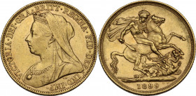 Australia. Victoria (1837-1901). Sovereign 1899 S, Sidney mint. KM 13; Fried. 23. AV. 7.97 g. 21.50 mm. AU.