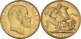 Australia. Edward VII (1901-1910). Sovereign 1909 P, Perth mint. Fried. 34. AV. 7.95 g. 22.00 mm. VF/XF.
