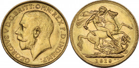 Australia. George V (1910-1936). Sovereign 1919 P, Perth mint. Fried. 40. AV. 7.97 g. 22.00 mm. AU.