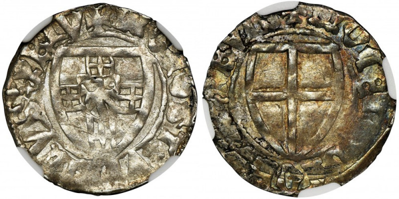 Teutonic Order, Ulrich von Jungingen, Schilling undated - NGC MS62 - RARE Teuton...