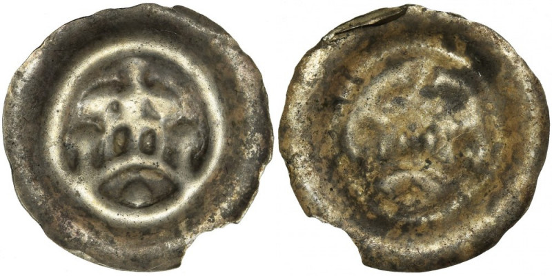 West Pomerania, Bracteat end of the 13th century - RARE, tower on arch Rzadki br...