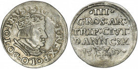 Sigismund I the Old, 3 Groschen Danzig 1537 R1