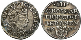 Sigismund I the Old, 3 Groschen Danzig 1537 R1