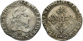 Henry III of France, Franc Toulouse 1584 M - RARE R3