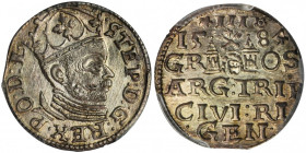 Stephen Bathory, 3 Groschen Riga 1584 - PCGS MS62 R1