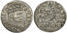 Stephen Bathory, 3 Groschen Riga 1586 R