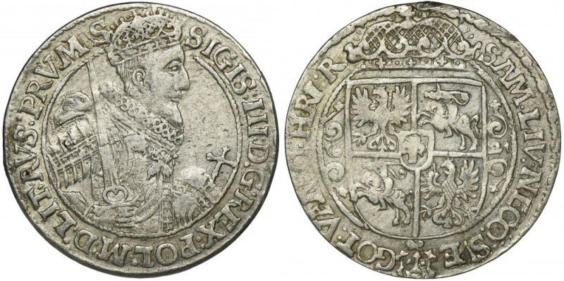 Sigismund III Vasa, 1/4 Thaler Bromberg 1621 - PRVS MAS Rzadsza odmiana. Moneta ...