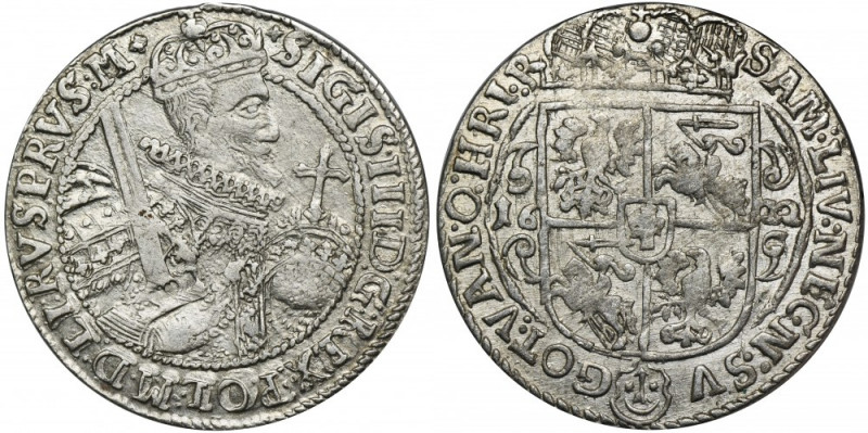 Sigismund III Vasa, 1/4 Thaler Bromberg 1622 - PRVS M Odmiana z trzema gwiazdkam...