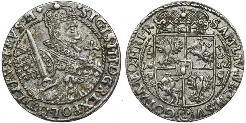 Sigismund III Vasa, 1/4 Thaler Bromberg 1622 - PRVS M Odmiana z legendą awersu z...