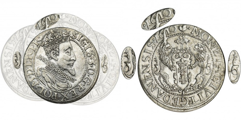 Sigismund III Vasa, 1/4 Thaler Danzig 1610 - VERY RARE Najrzadszy i najbardziej ...