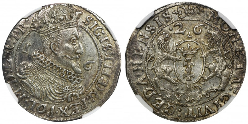 Sigismund III Vasa, 1/4 Thaler Danzig 1626 - NGC MS62 - PR• Zdecydowanie rzadszy...