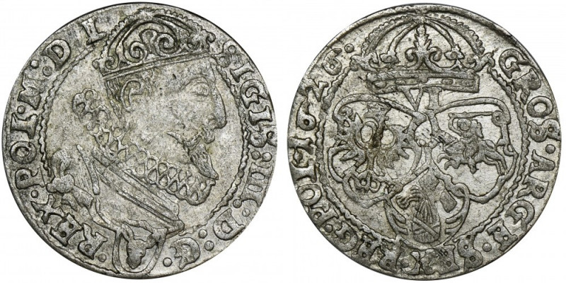 Sigismund III Vasa, 6 Groschen Krakau 1626 Ładna sztuka, szczególnie jak na ten ...