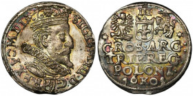 Sigismund III Vasa, 3 Groschen Krakau 1601 - right head R1