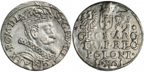 Sigismund III Vasa, 3 Groschen Krakau 1601 - right head R1