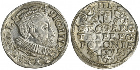 Sigismund III Vasa, 3 Groschen Posen 1591 - wide head