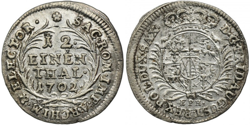 Augustus II the Strong, 1/12 Thaler Leipzig 1702 EPH Wczesny typ polsko-saskich ...