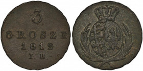 Duchy of Warsaw, 3 groschen Warsaw 1812 IB