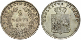 November Uprising, 2 zloty Warsaw 1831 KG