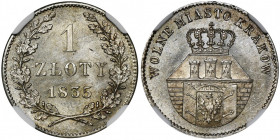 Free City of Krakau, 1 zloty 1835 - NGC MS62 R2