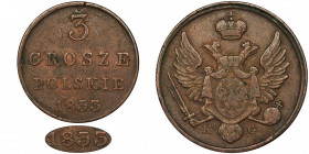 Polish Kingdom, 3 polish groschen Warsaw 1833 KG - RARE