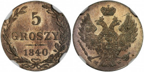 5 groschen Warsaw 1840 MW - NGC MS65