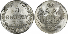 5 groschen Warsaw 1840 MW - NGC MS64