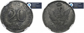 Polish Kingdom, 20 pfennig 1918 - NGC MS66 MAX - JEDYNY