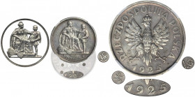 PRÓBA, Konstytucja, 5 złotych 1925 - monogramy SW i WG - NGC AU DETAILS - DUŻA RZADKOŚĆ