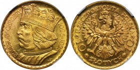 10 złotych 1925 Chrobry - NGC MS66 2-ga nota