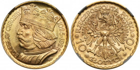10 złotych 1925 Chrobry - NGC MS64