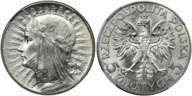 Głowa Kobiety, 5 złotych 1934 - NGC MS62