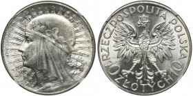 Głowa Kobiety, 10 złotych Londyn 1932 - NGC MS63