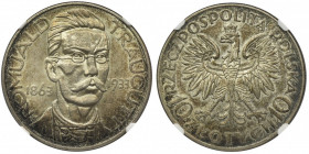 Traugutt, 10 złotych 1933 - NGC MS62