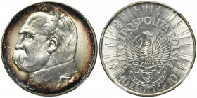 Piłsudski Strzelecki, 10 złotych 1934 - NGC MS63+ WYŚMIENITA 2-ga nota