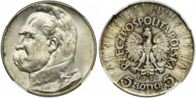 Piłsudski, 5 złotych 1934 - NGC MS62