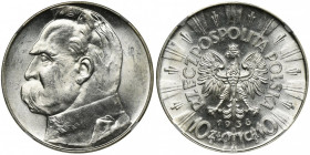 Piłsudski, 10 złotych 1936 - NGC MS63
