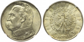 Piłsudski, 10 złotych 1939 - NGC MS63