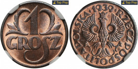 1 grosz 1939 - NGC MS67 RB MAX