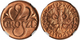 2 grosze 1939 - NGC MS66 RD 2-ga nota