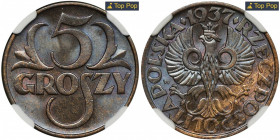 5 groszy 1937 - NGC MS66 BN MAX