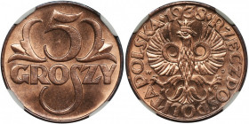 5 groszy 1938 - NGC MS66 RD 2-ga nota