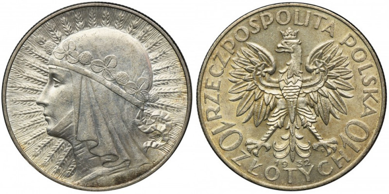 Głowa Kobiety, 10 złotych Warszawa 1932 Ładny, około menniczy egzemplarz. Refere...