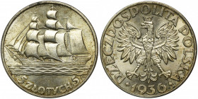 Żaglowiec, 5 złotych 1936