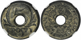 German Occupation, 5 groszy 1939 - NGC MS63