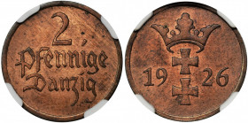 Free City of Danzig, 2 pfennige 1926 - NGC MS64 RB